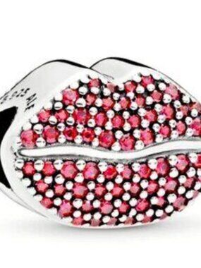 Pandora Kiss More Red Cubic Zirconia Lip Charm